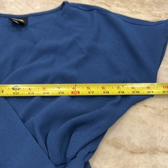 Bobeau Wrap Mini Dress |‎ Muted Royal Blue | Small - Picture 10 of 13
